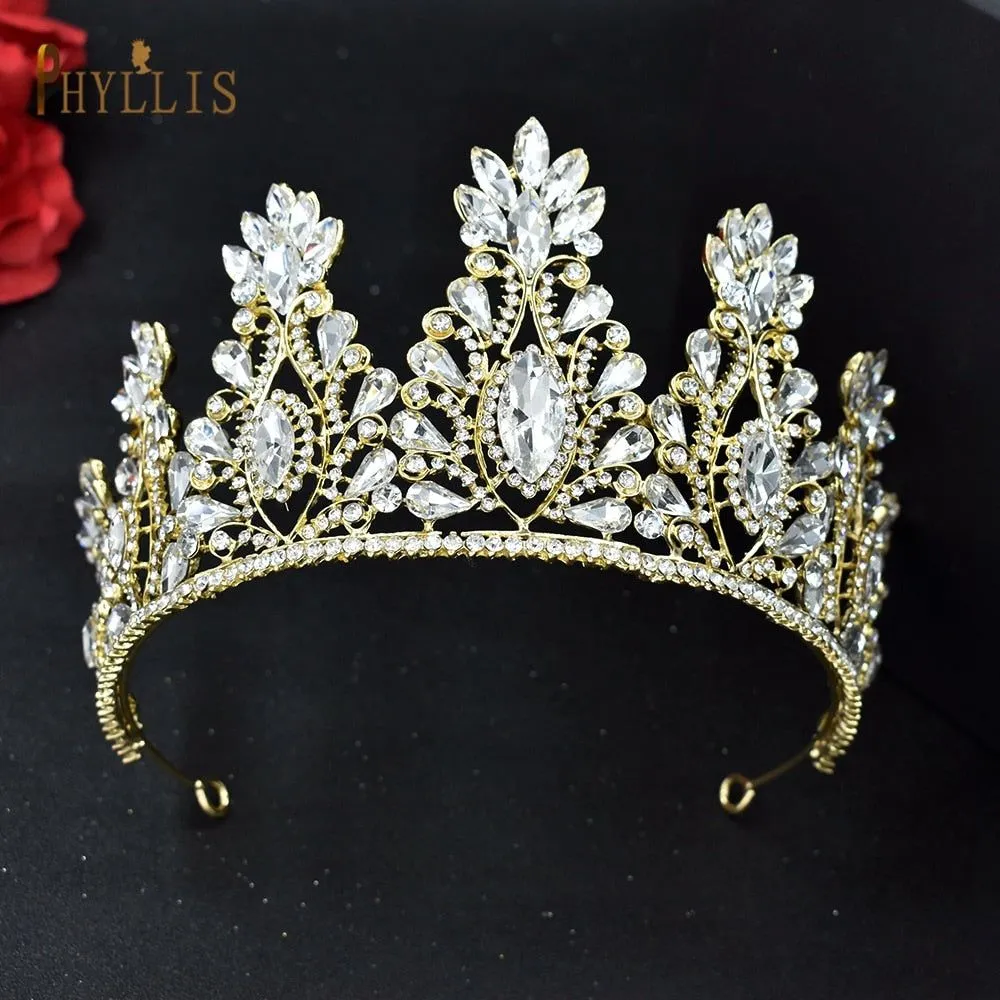 Luxury Bridal Crown Pageant Diadem Handmade Bridal Hair Jewelry