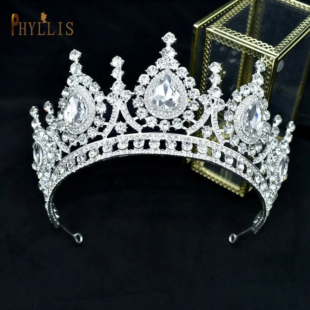 Luxury Bridal Crown Pageant Diadem Handmade Bridal Hair Jewelry