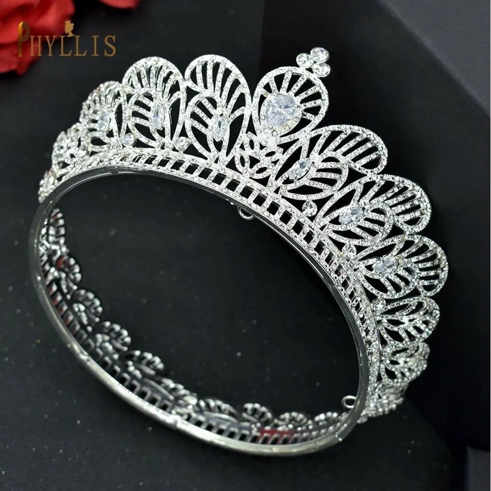 Luxury Bridal Crown Pageant Diadem Handmade Bridal Hair Jewelry