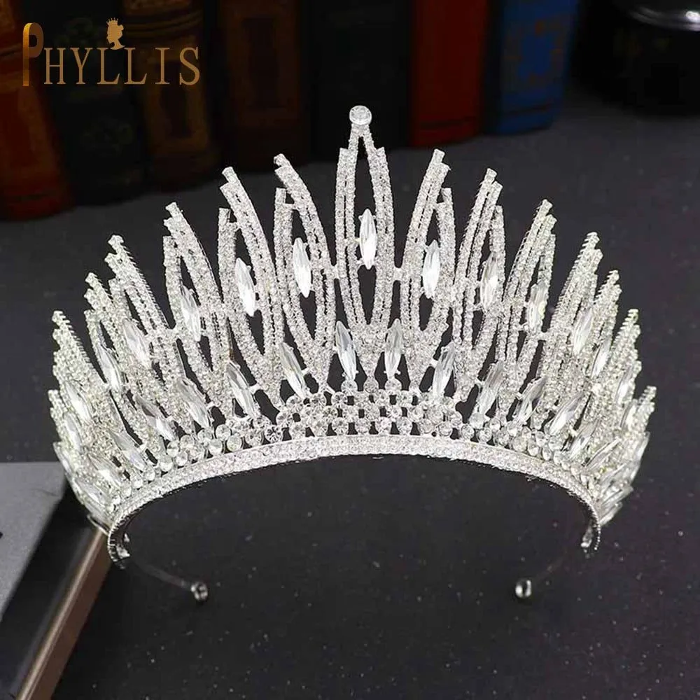 Luxury Bridal Crown Pageant Diadem Handmade Bridal Hair Jewelry