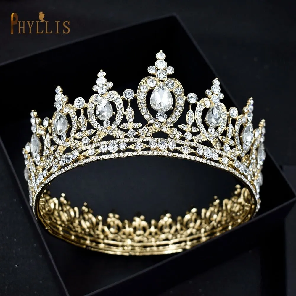 Luxury Bridal Crown Pageant Diadem Handmade Bridal Hair Jewelry