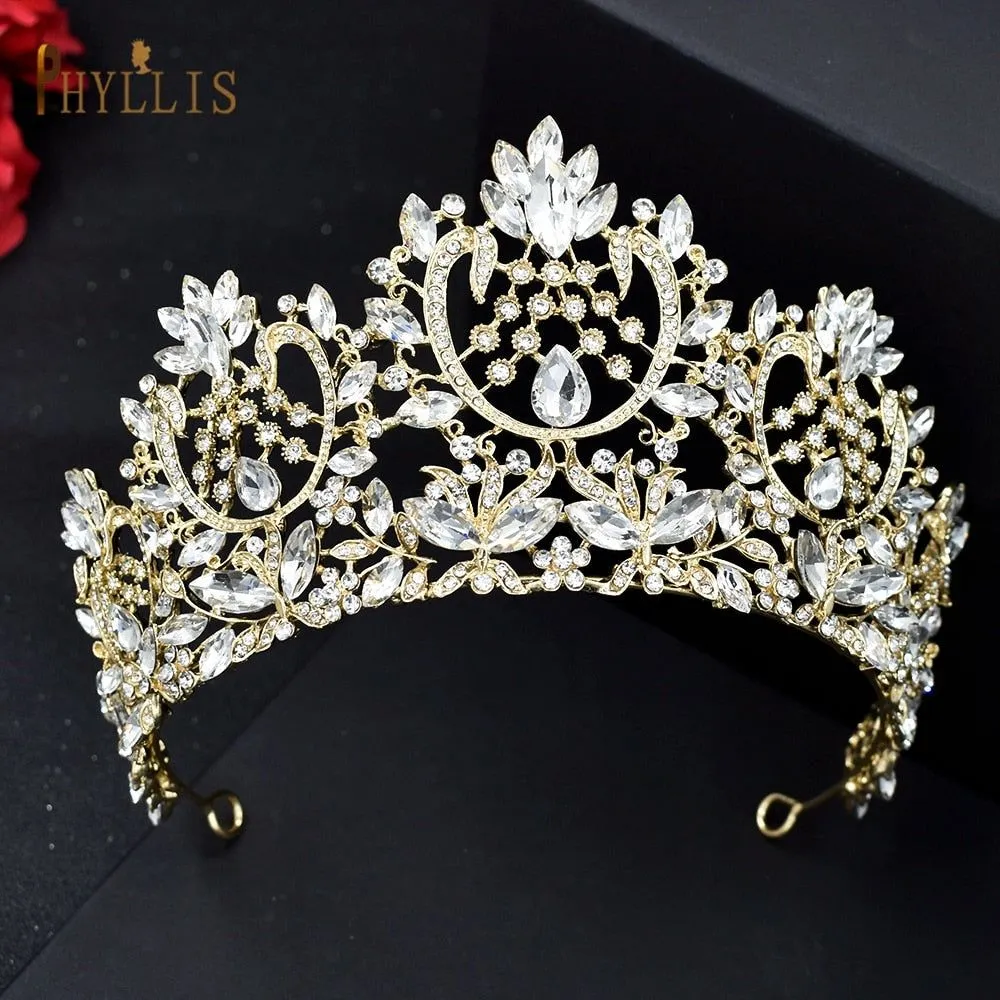 Luxury Bridal Crown Pageant Diadem Handmade Bridal Hair Jewelry