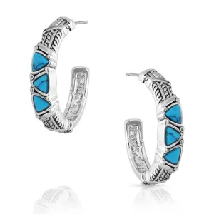 Montana Silversmith Trilogy Trillion Turquoise Hoop Earrings