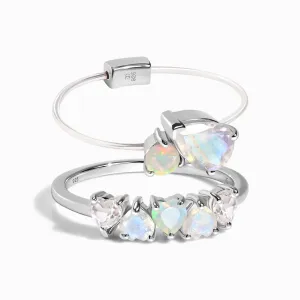 Moonstone Opal Floating Toi Et Moi & Crush On You Rings