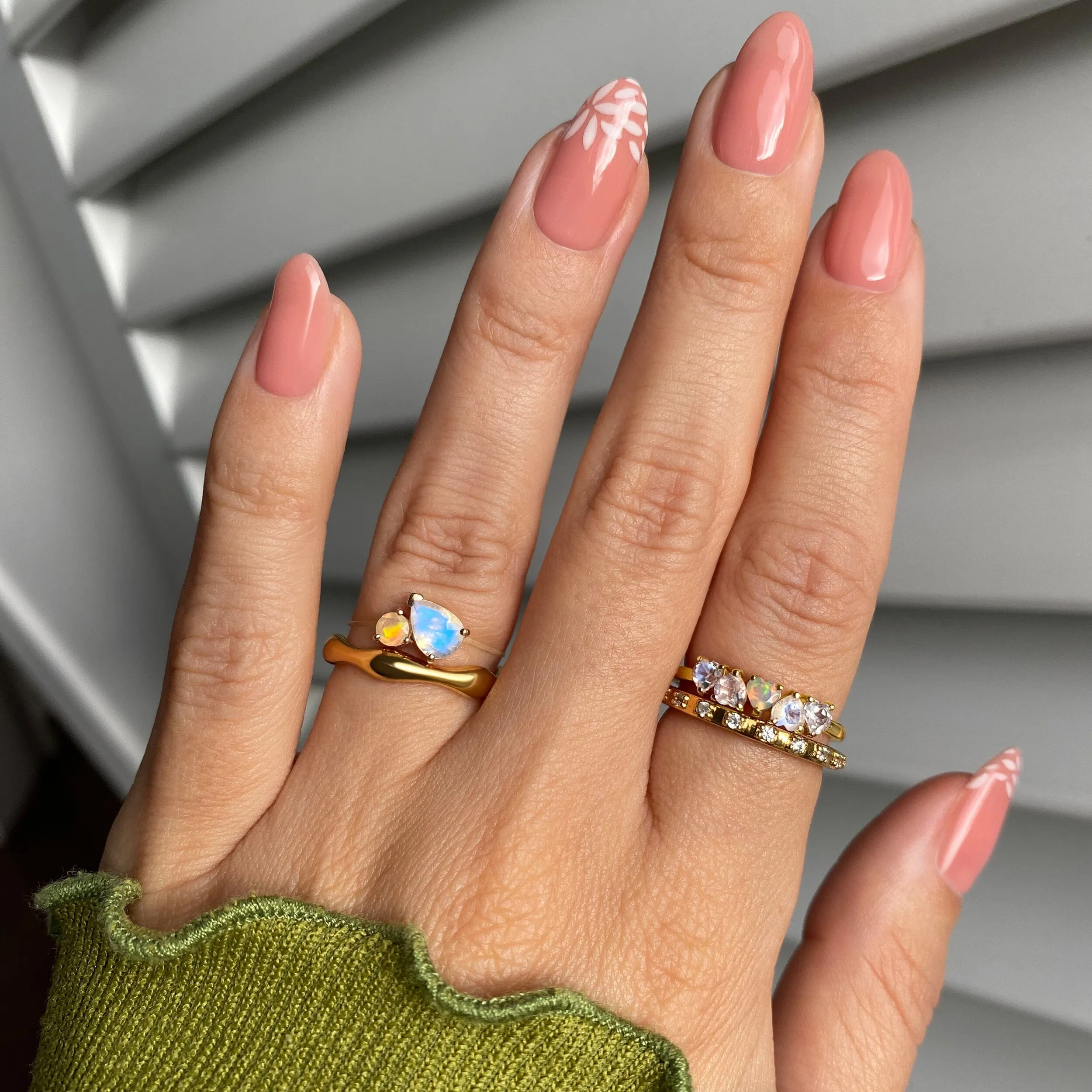 Moonstone Opal Floating Toi Et Moi & Crush On You Rings