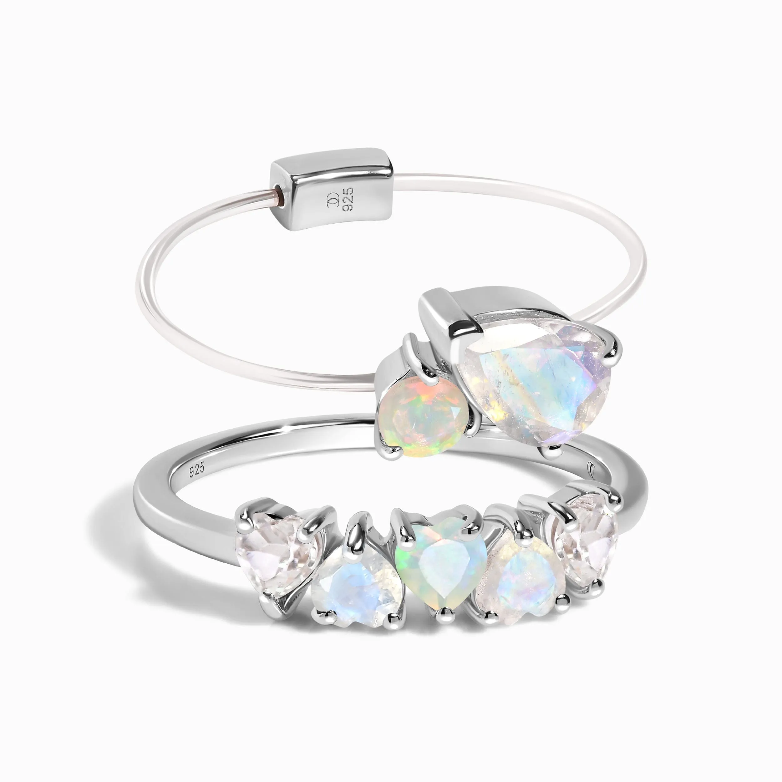 Moonstone Opal Floating Toi Et Moi & Crush On You Rings