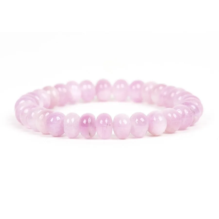 Natural Kunzite Bracelet 6 mm Beads Reiki Healing Purple Lavender Stone For Unisex Semi Precious Gemstones Stretchable Bracelet