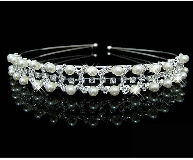 New Hair Band Wedding Hair Accessories for Women Girls Headband Hair Ornaments Headpiece Blue Crystal Silver Crown Hair Jewelry