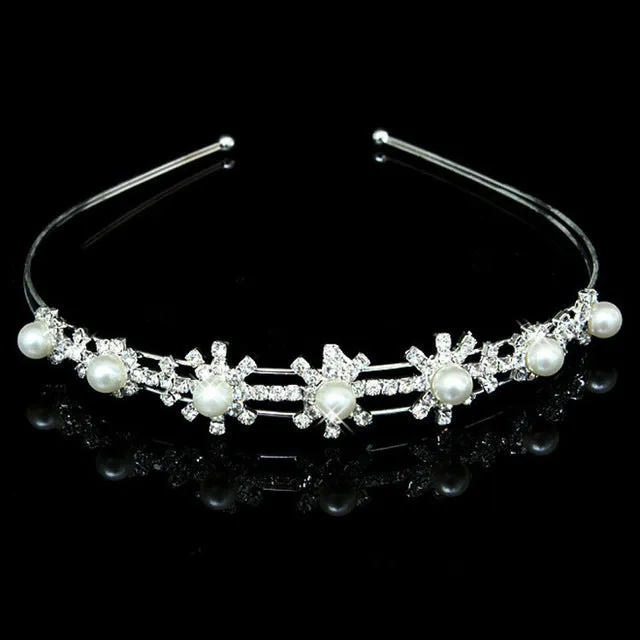 New Hair Band Wedding Hair Accessories for Women Girls Headband Hair Ornaments Headpiece Blue Crystal Silver Crown Hair Jewelry