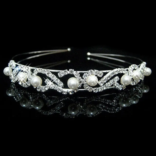 New Hair Band Wedding Hair Accessories for Women Girls Headband Hair Ornaments Headpiece Blue Crystal Silver Crown Hair Jewelry