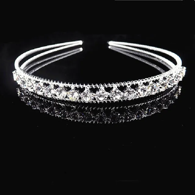 New Hair Band Wedding Hair Accessories for Women Girls Headband Hair Ornaments Headpiece Blue Crystal Silver Crown Hair Jewelry