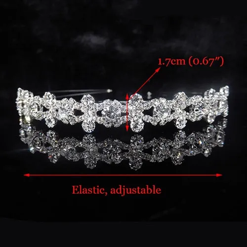 New Hair Band Wedding Hair Accessories for Women Girls Headband Hair Ornaments Headpiece Blue Crystal Silver Crown Hair Jewelry