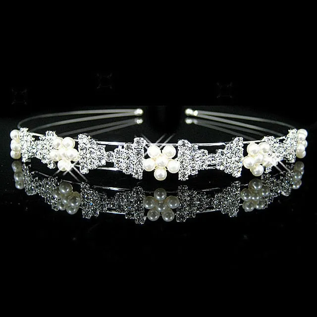 New Hair Band Wedding Hair Accessories for Women Girls Headband Hair Ornaments Headpiece Blue Crystal Silver Crown Hair Jewelry