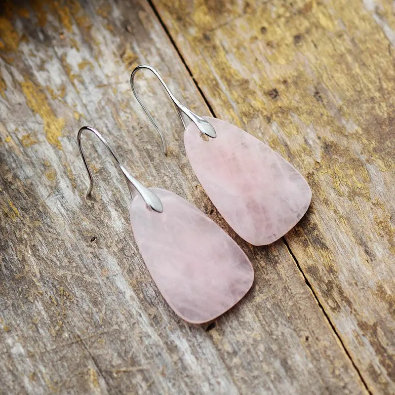 Nginyal Rose Quartz Drop Earrings