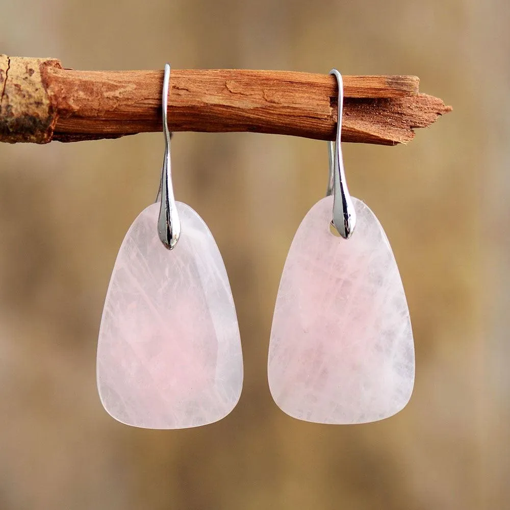 Nginyal Rose Quartz Drop Earrings