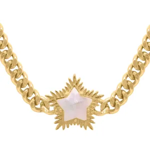 Odette Moonstone Spiky Star Choker Necklace | 18k Gold Plated