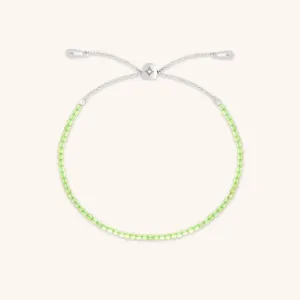 Olivine Gemstone Bracelet in 9k White Gold