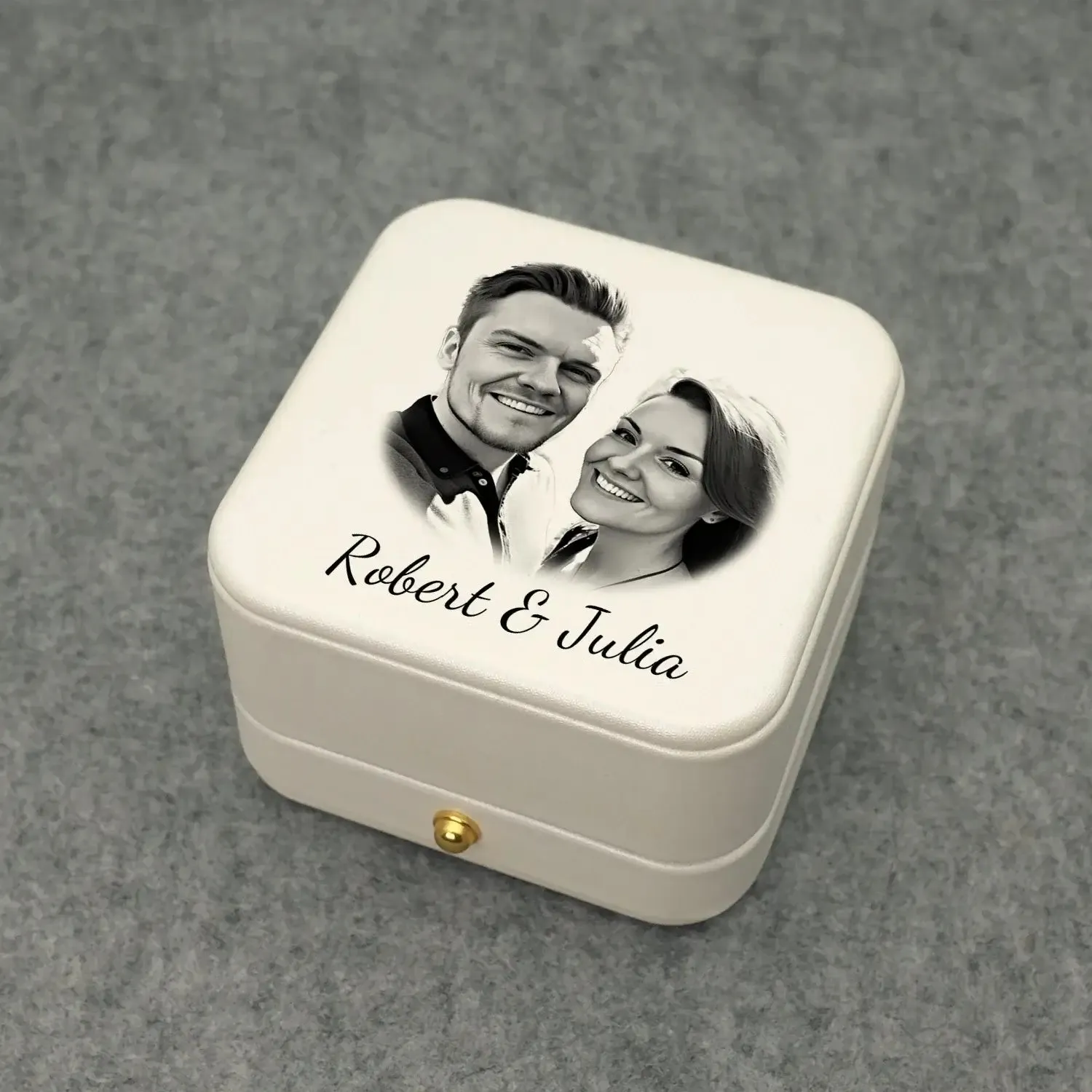 Personalized Custom Photo & Wedding Date Ring Box