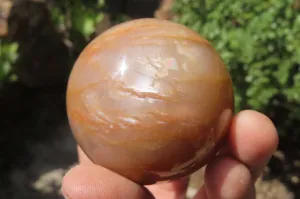 Polished Peach Moonstone Spheres x 4 From Madagascar