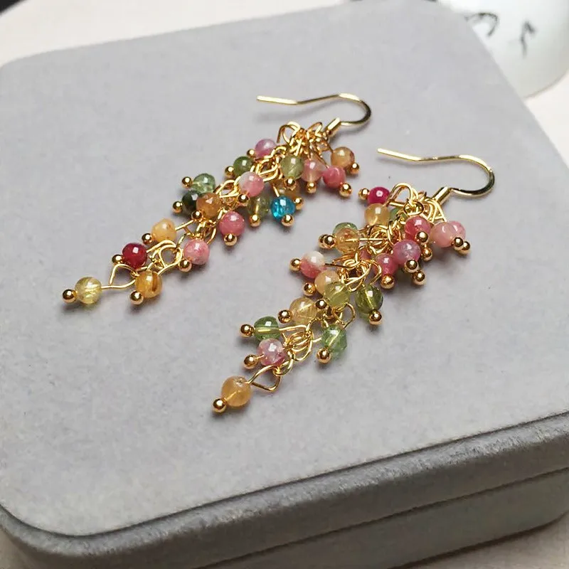 Pre Order:  Colorful Tourmaline Dangle Earrings