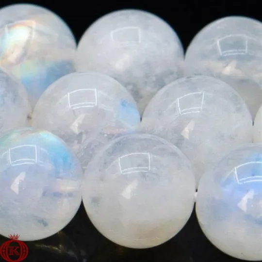 Rainbow Moonstone Beads Smooth Round