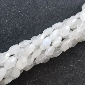 Rainbow Moonstone Faceted Oval Beads 15" Strand