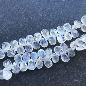 Rainbow Moonstone Faceted Pear Briolette (each bead)