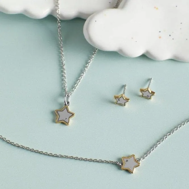 Recycled Silver & Gold Plated Star Necklace P5207