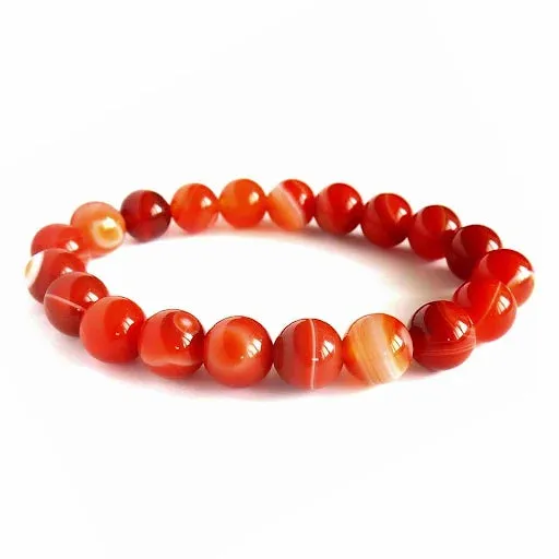 Red Sulemani / Botswana Agate Bracelet 6 mm Beads Stretchable Bracelet Round Shape for Reiki Healing and Crystal Semi Precious Gemstone