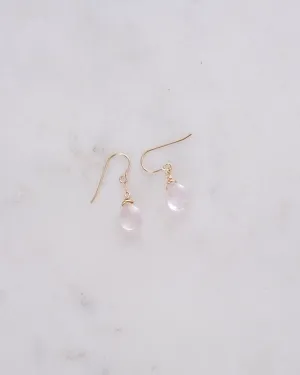 Rose quartz drop earrings