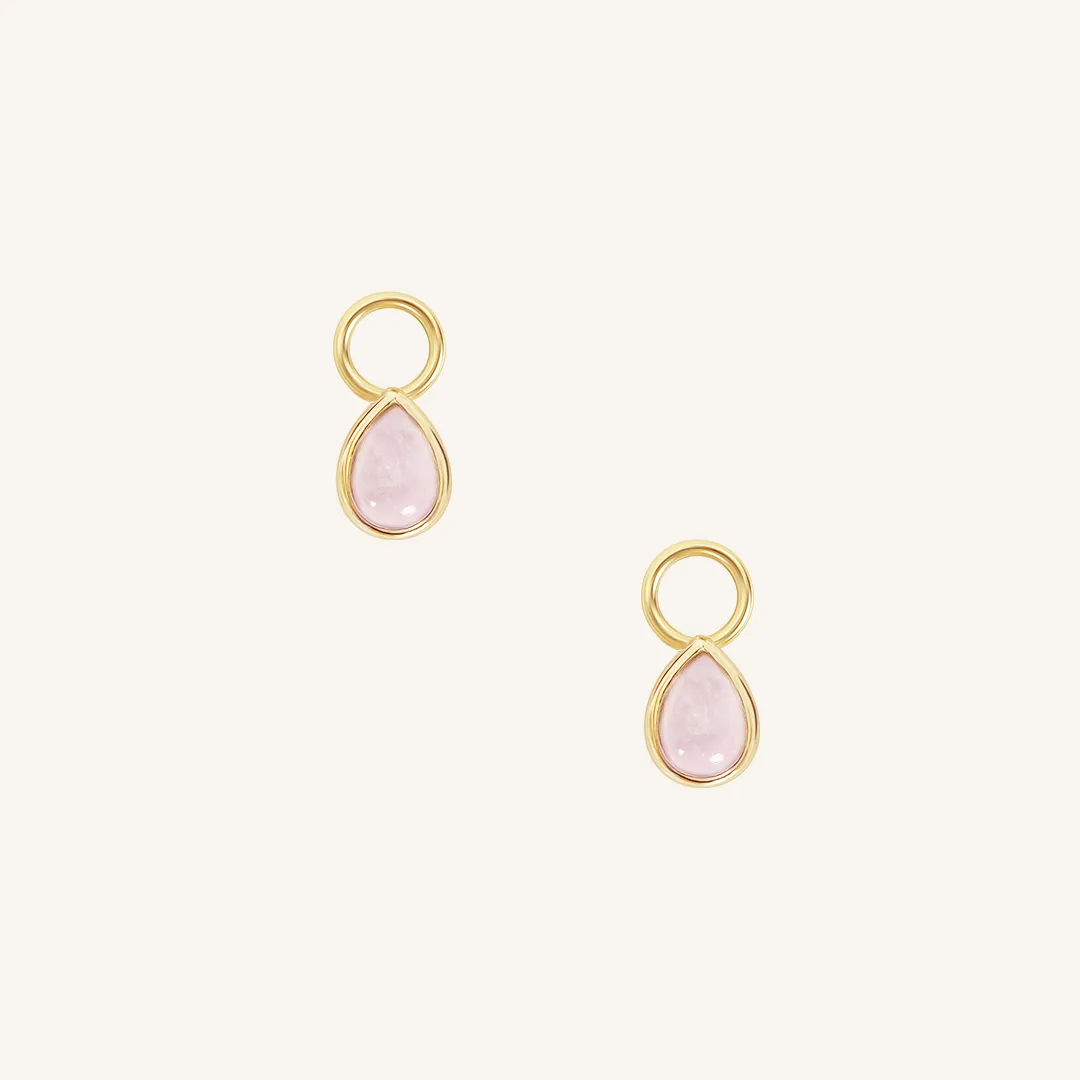 Rose Quartz Trove Hoop Charm (Set of 2)