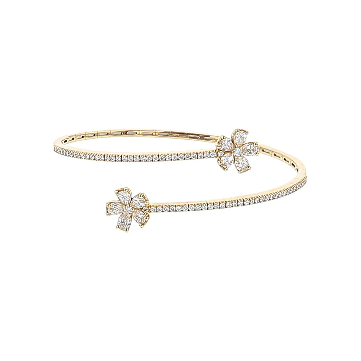 Salavetti 18K Rose Gold Diamond Bangle Bracelet