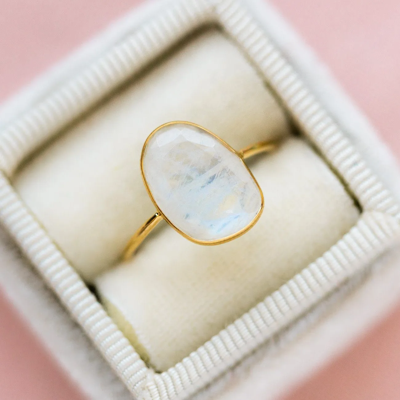 Selena Slice Ring in Moonstone