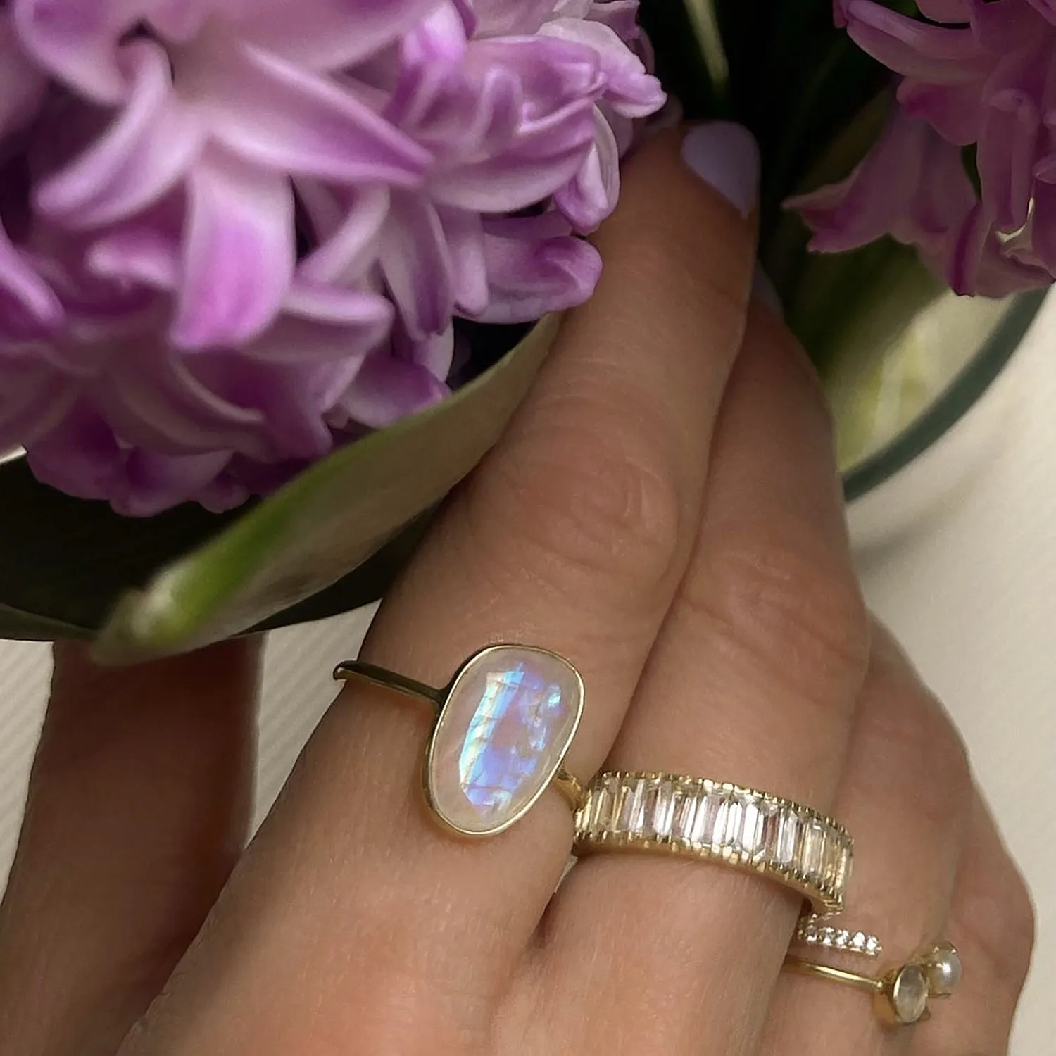 Selena Slice Ring | Moonstone