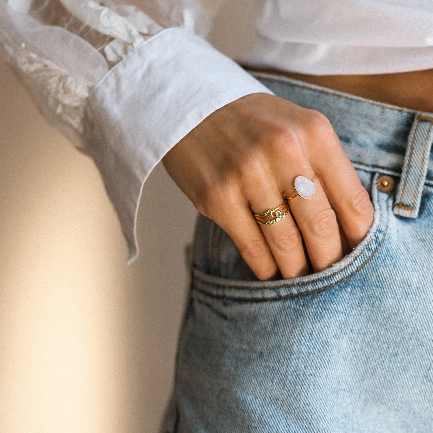 Selena Slice Ring | Moonstone