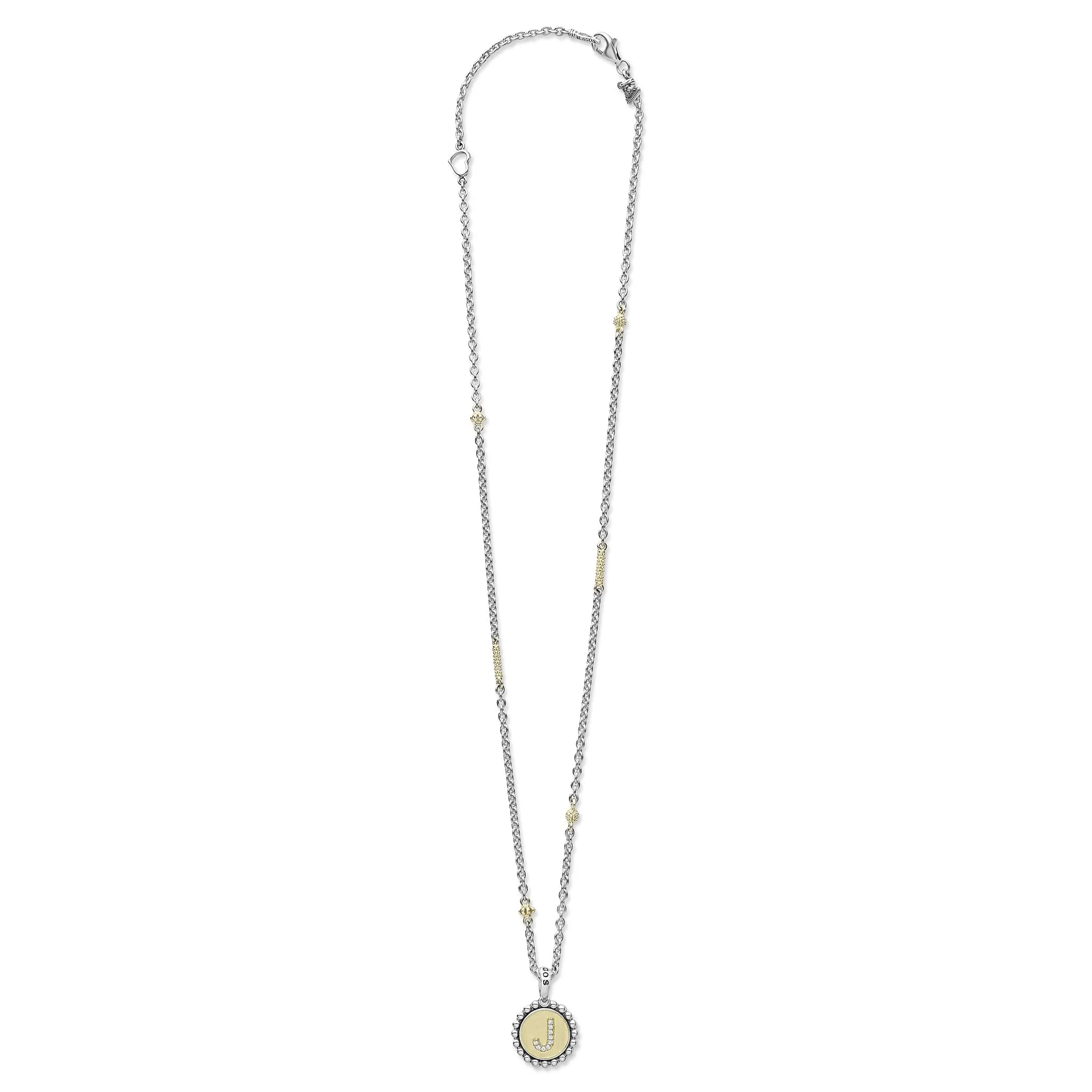 Signature Caviar J Initial Diamond Charm Necklace