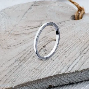 Silver Band Ring - SR107 Curved Band Sizes G - R