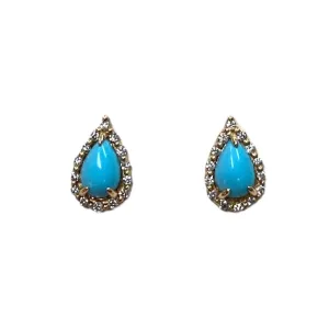 Sleeping Beauty Turquoise & Diamond Halo Studs