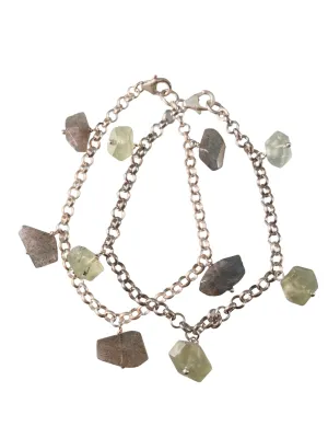 Sterling Silver Prehnite or Labradorite Gemstone Bracelet