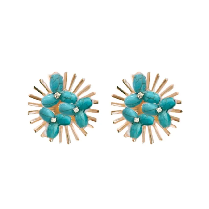 Sunburst Turquoise Stud Earrings