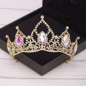 Tall Champagne Tiara Crown Princess Queen headdress jewelry diadem