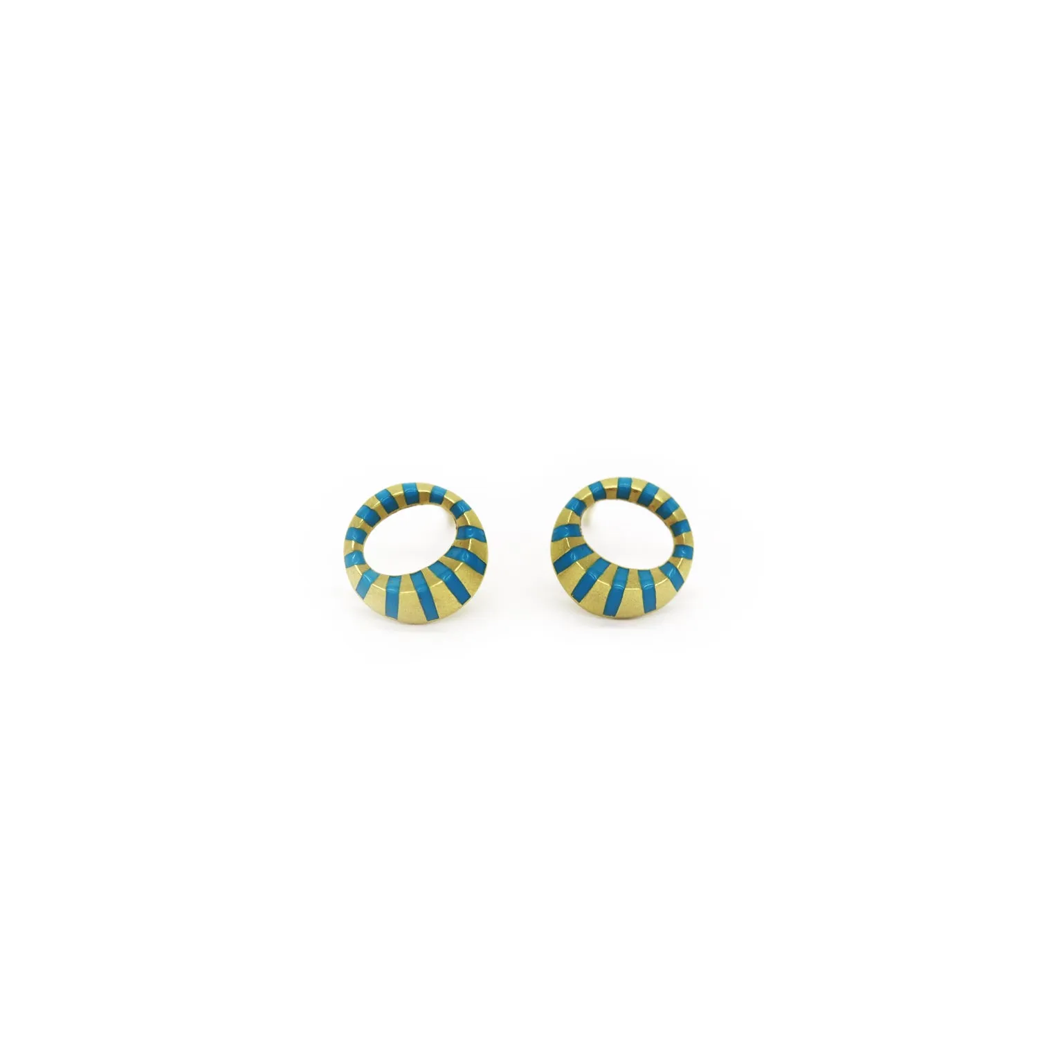 Turquoise Enamel Halo Studs