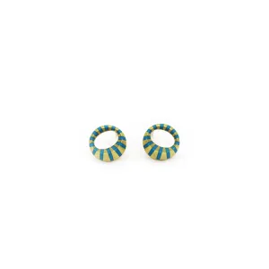 Turquoise Enamel Halo Studs