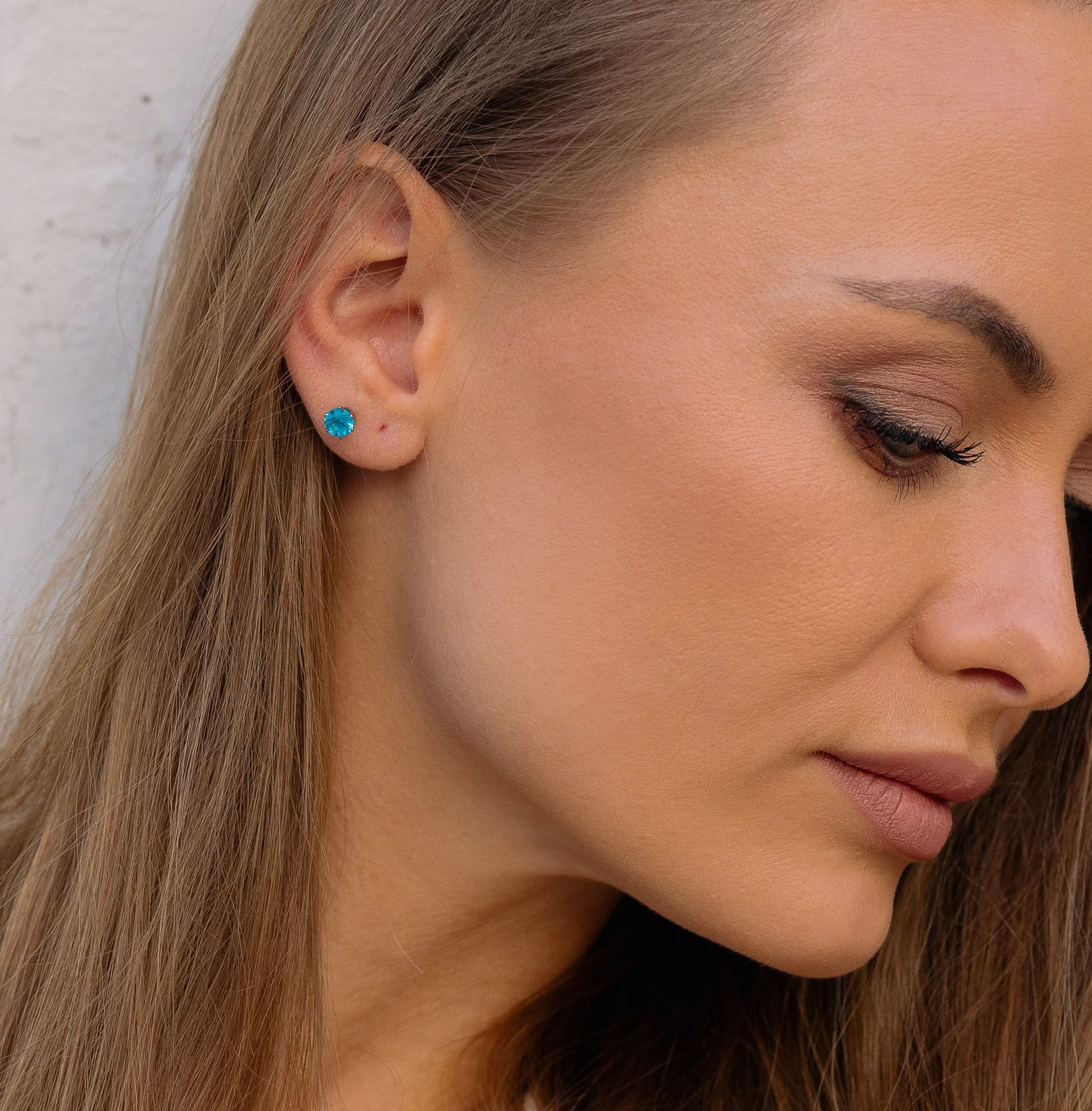 Turquoise Titanium Stud Earrings