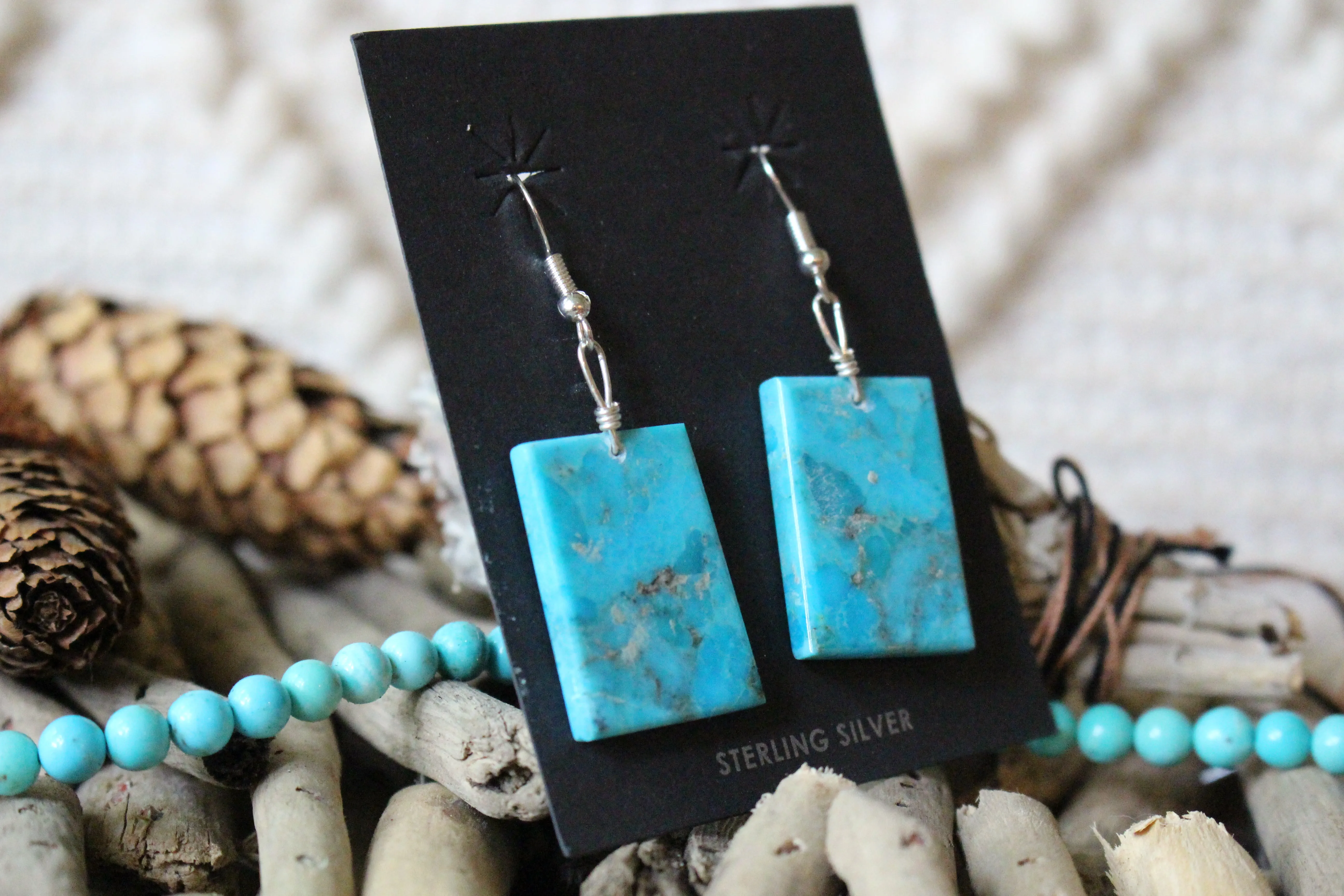 Turquoise Waters Slab Earrings