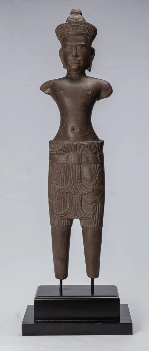 Vishnu Statue - Antique 10th Century Style Standing Mounted Sandstone Vishnu Torso - 80cm / 32"