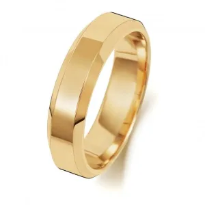 Wedding Band 18ct Wedding Bevelled Edge Ring WQ145H