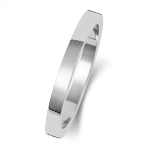 Wedding Band 9K Flat Flat 2mm - 1.7 Wedding  Ring W171WH