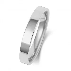 Wedding Band Platinum Flat Court 3mm-1.7 Wedding  Ring WP123H