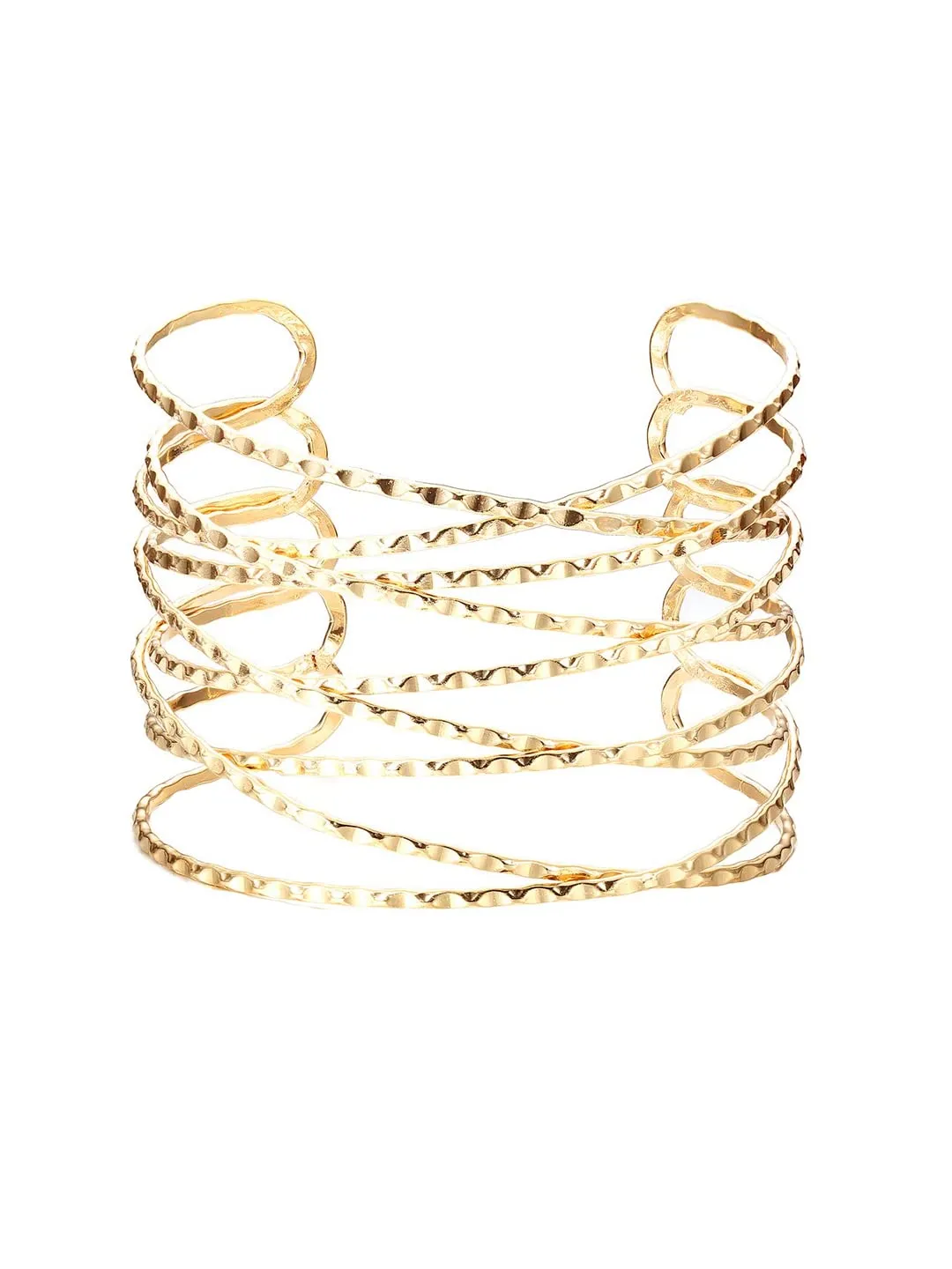 Yellow Chimes Bracelet for Women and Girls Fashion Golden Cuff Kadaa Bracelets for Women | Multi Strand Arm Cuff Armlet Gold Plated Hand Cuff Kadaa Bracelet for Women.